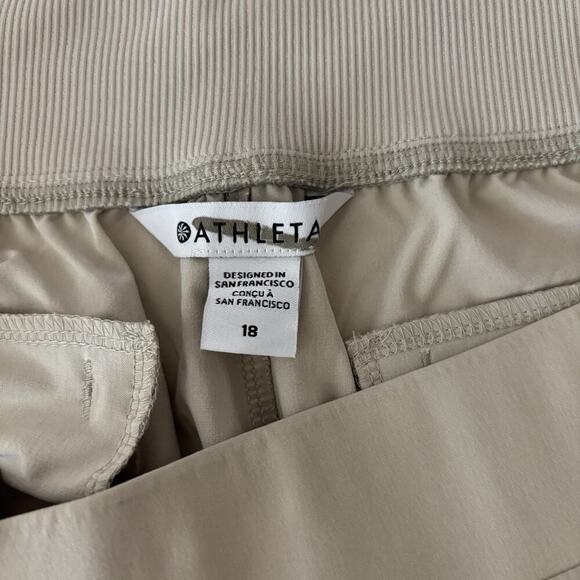Athleta Brooklyn Ankle Jogger Pants Women 18 Light Khaki Tan Athleisure City NWT - Picture 4 of 10